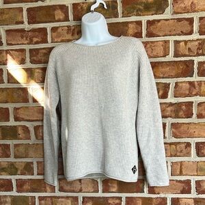 Powderhorn Gray Women's Crew Neck Apres ski Sweater. Small